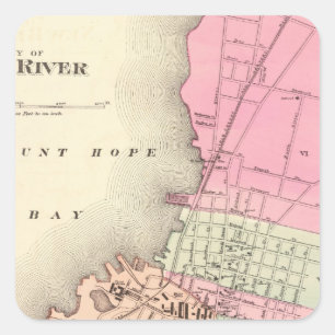 Pegatina Cuadrada Río Fall