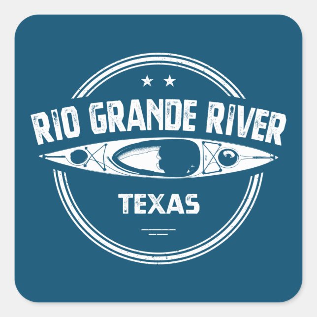 Pegatina Cuadrada Río Grande, Texas (Anverso)