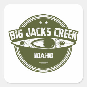 Pegatina Cuadrada Río Idaho Kayaki