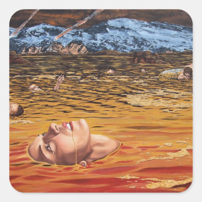 Pegatina Cuadrada Río Inferno (Anverso)