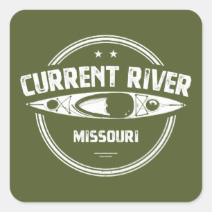 Pegatina Cuadrada Río Missouri Kayak