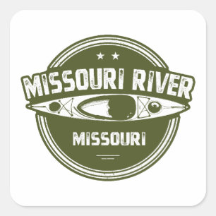 Pegatina Cuadrada Río Missouri Misuri