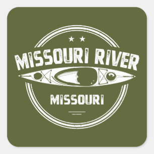 Pegatina Cuadrada Río Missouri Misuri