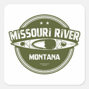 Pegatina Cuadrada Río Missouri, Montana