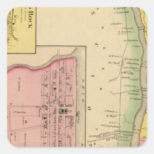 Pegatina Cuadrada Río Ohio Superior y Valle 3