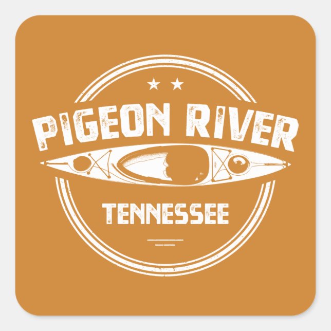 Pegatina Cuadrada Río Pigeon, Tennessee (Anverso)