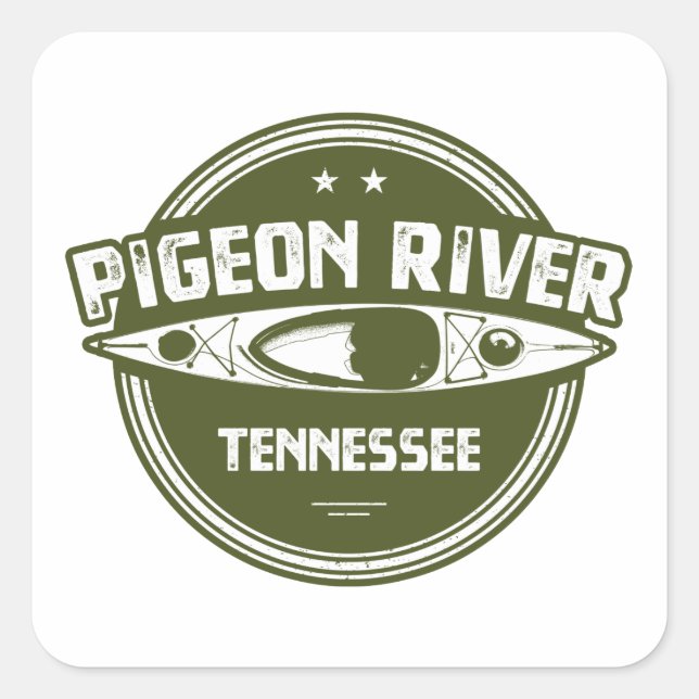 Pegatina Cuadrada Río Pigeon, Tennessee (Anverso)