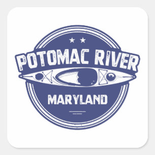 Pegatina Cuadrada Río Potomac, Maryland