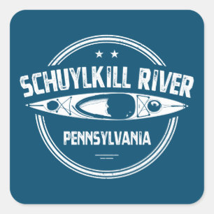 Pegatina Cuadrada Río Schuylkill, Pensilvania