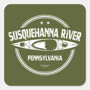 Pegatina Cuadrada Río Susquehanna, Pensilvania