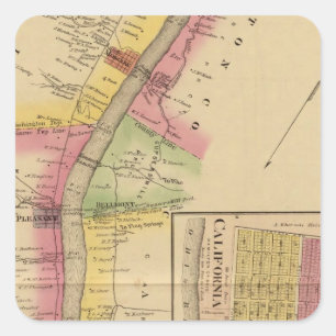 Pegatina Cuadrada Río y Valle del Alto Ohio