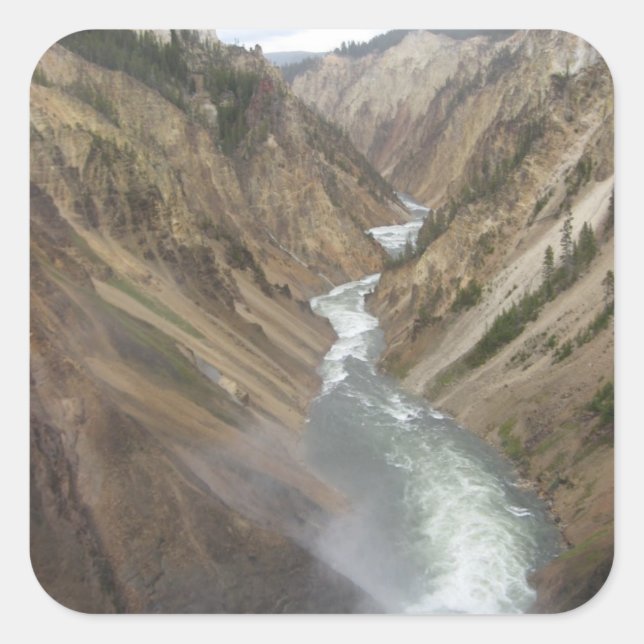 Pegatina Cuadrada Río Yellowstone (Anverso)