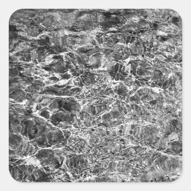 Pegatina Cuadrada Ripples del agua del río (Anverso)