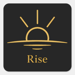 Pegatina Cuadrada Rise — Minimalist Sunrise
