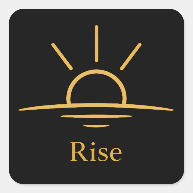 Pegatina Cuadrada Rise — Minimalist Sunrise (Anverso)