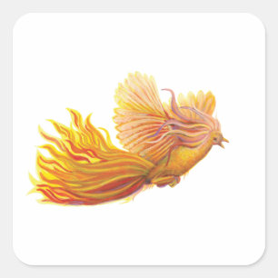 Pegatina Cuadrada Rising Phoenix Bird