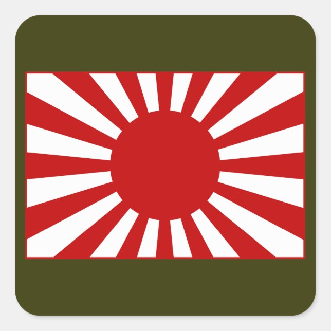 Pegatina Cuadrada Rising Sun Flag 3 (Anverso)