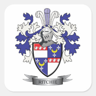 Pegatina Cuadrada Ritchie Family Crest Coat of Arms