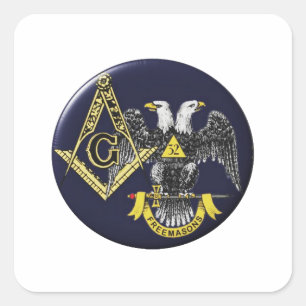 Pegatina Cuadrada Rite Mason escocés