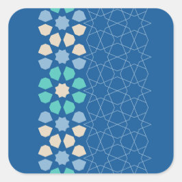 Pegatina Cuadrada Ritmo de Tranquilidad Turquesa