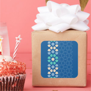 Pegatina Cuadrada Ritmo de Tranquilidad Turquesa