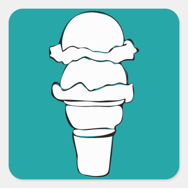 Pegatina Cuadrada rizos de helado (Anverso)