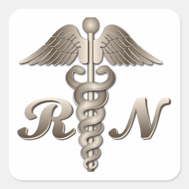 Pegatina Cuadrada RN Caduceus (Anverso)