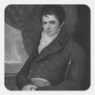 Pegatina Cuadrada Robert Fulton (1765-1815), grabado por George Park
