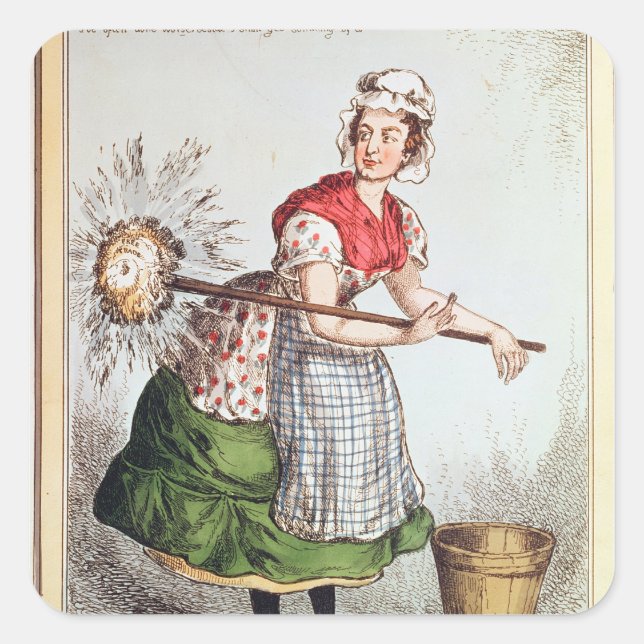 Pegatina Cuadrada Robertena Peelena, la empleada doméstica de todos  (Anverso)