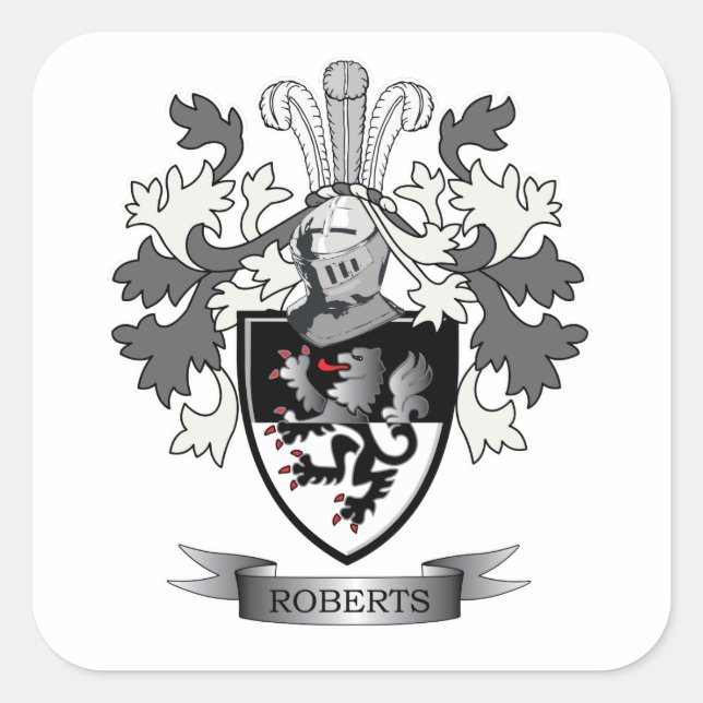 Pegatina Cuadrada Roberts Family Crest (Anverso)