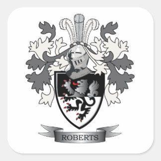 Pegatina Cuadrada Roberts Family Crest Coat of Arms