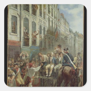 Pegatina Cuadrada Robespierre y Saint-Just