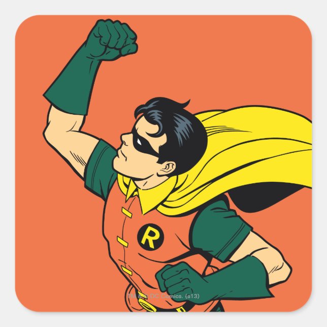 Pegatina Cuadrada Robin Uppercut (Anverso)