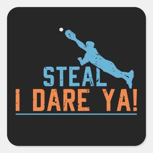 Pegatina Cuadrada Robo I Dare Ya - Béisbol Softball Shirt Square St (Anverso)