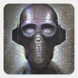 Pegatina Cuadrada Robot