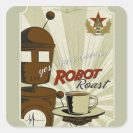 Pegatina Cuadrada Robot Roast