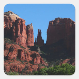 Pegatina Cuadrada Roca catedral en el Monumento a Sedona Arizona