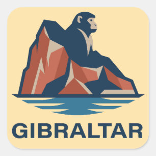 Pegatina Cuadrada Roca de Gibraltar