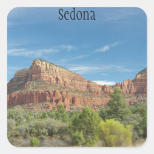 Pegatina Cuadrada Rocas rojas de Sedona