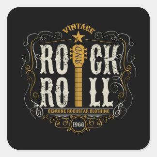 PEGATINA CUADRADA ROCK AND ROLL