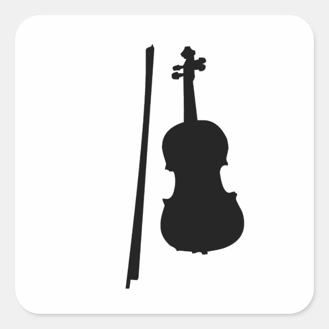 Pegatina Cuadrada Rock and Roll Voilin (Anverso)