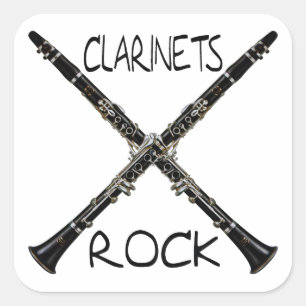 Pegatina Cuadrada Rock Clarinets
