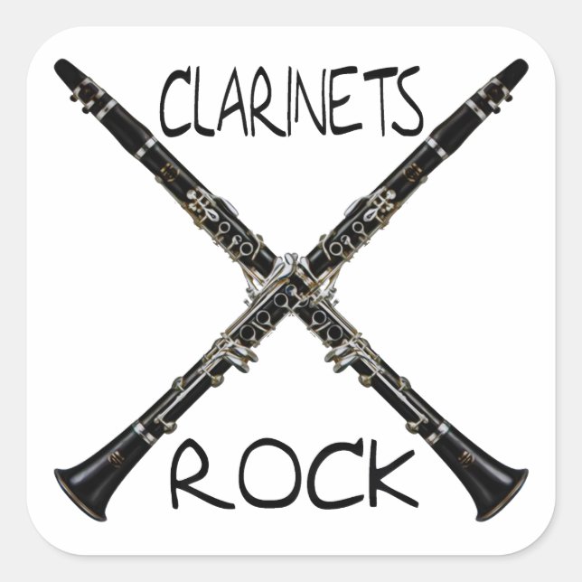 Pegatina Cuadrada Rock Clarinets (Anverso)