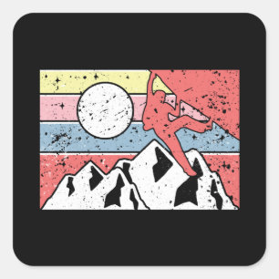 Pegatina Cuadrada Rock Climbing Retro Vintage