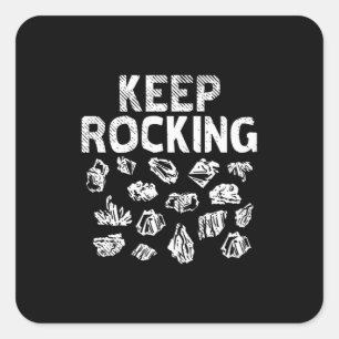 Pegatina Cuadrada Rock Collector - Keep Rocking
