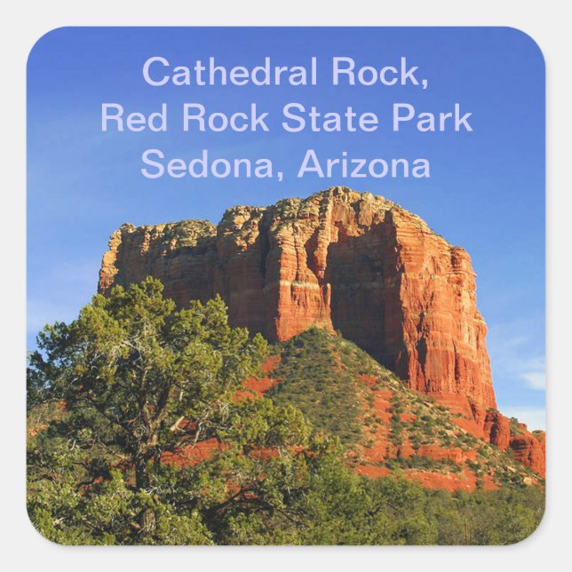 Pegatina Cuadrada Rock de la catedral, Arizona (Anverso)