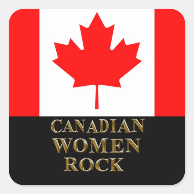 PEGATINA CUADRADA ROCK DE MUJERES CANADIENSES (Anverso)