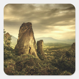 Pegatina Cuadrada Rock Sunset en Grecia