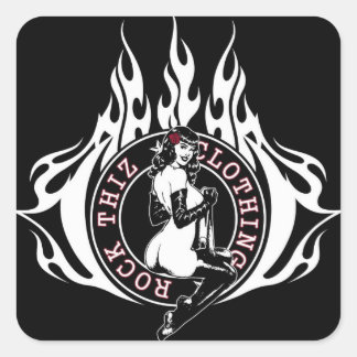 Pegatina Cuadrada Rock Thiz Clothing Chica #3 Pegatinas