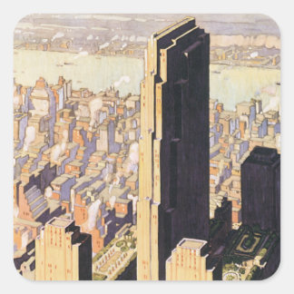 Pegatina Cuadrada Rockefeller Center New York